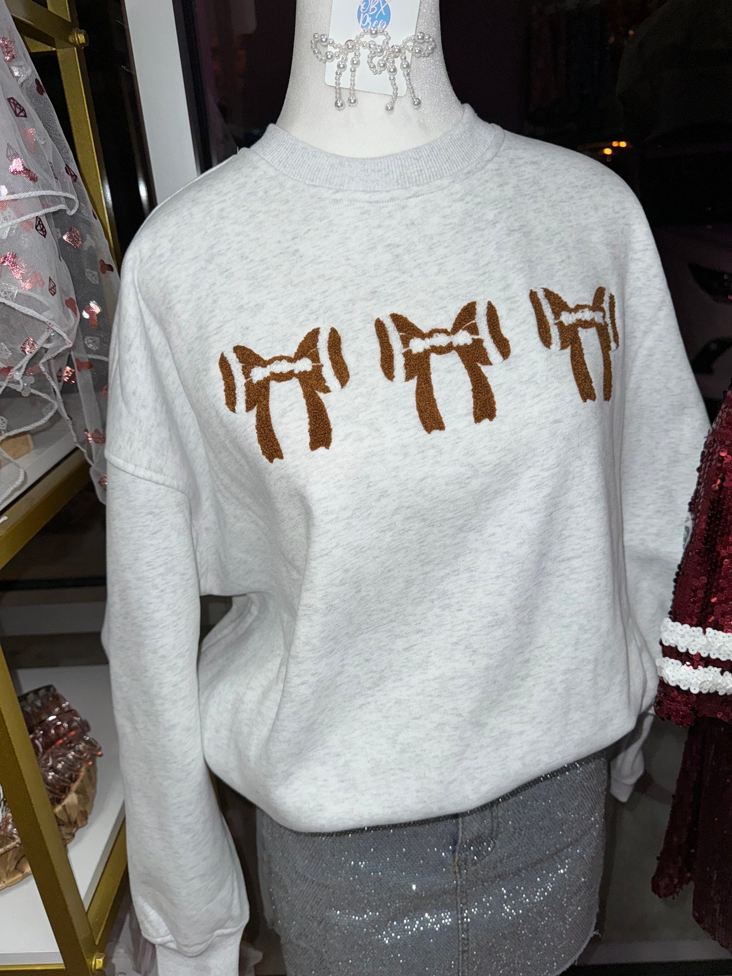 Football Embroidered Oversized Sweatshirt