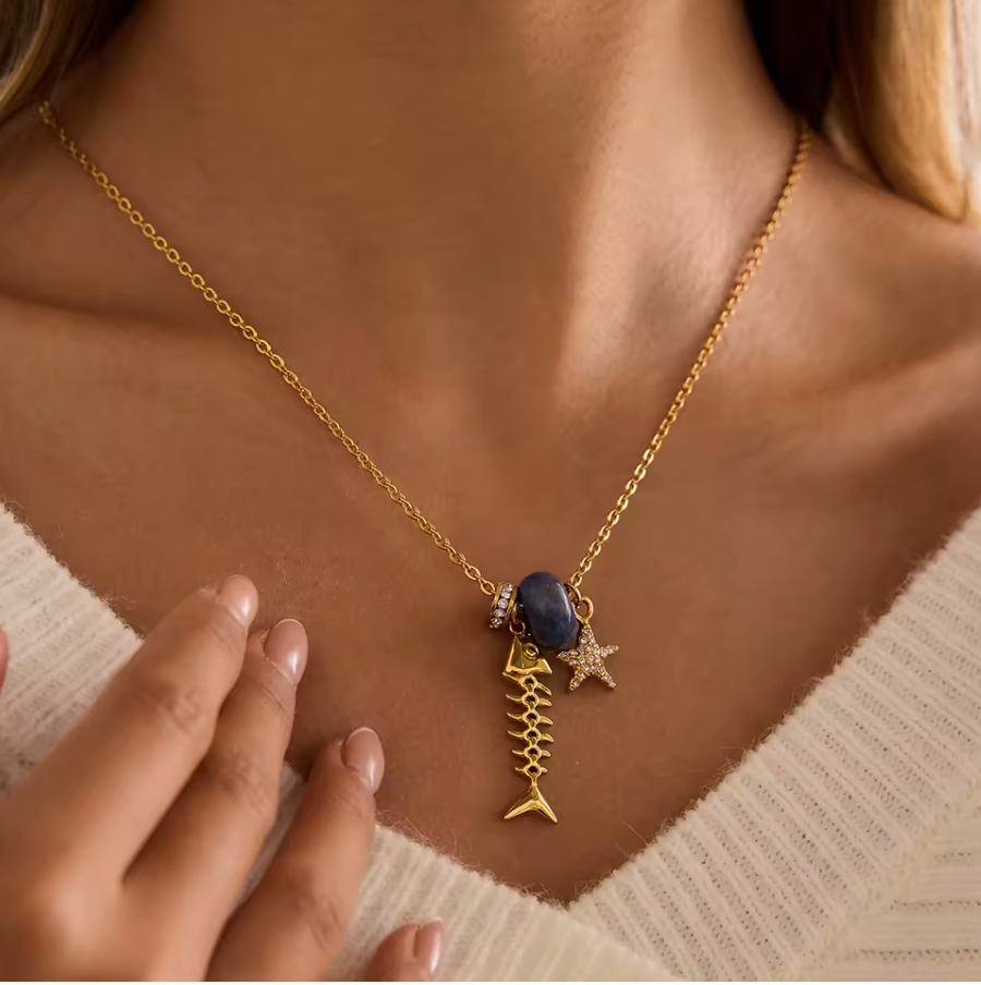 Seastar Fishbone Necklace Water Resistant