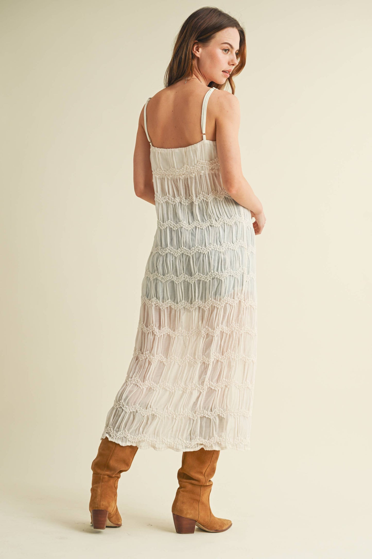 TEXTURED LACE OPEN FRONT DUSTER SUMMER TOP