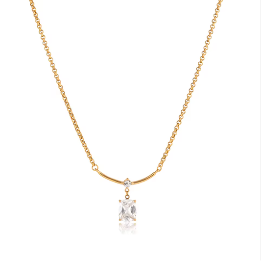 Radiant Bar Drop Necklace Water Resistant