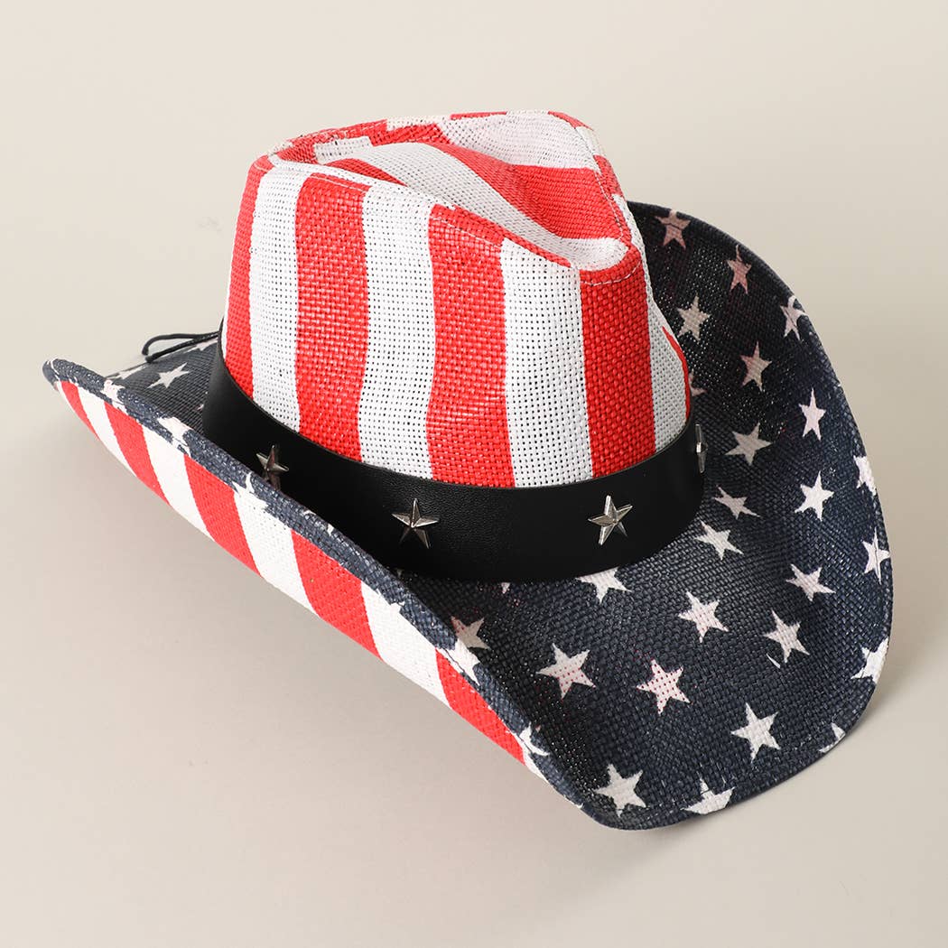 Classic USA Star Brim Straw Cowboy Hat