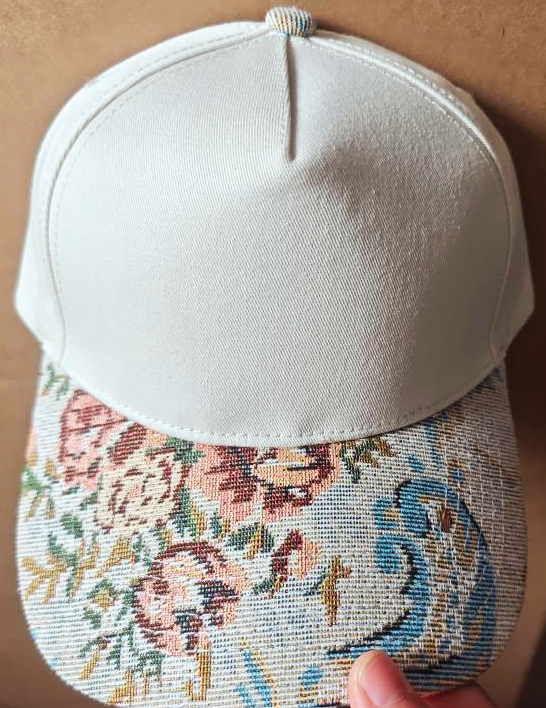 Floral Tapestry Baseball Cap Slogan Embroidery Cap