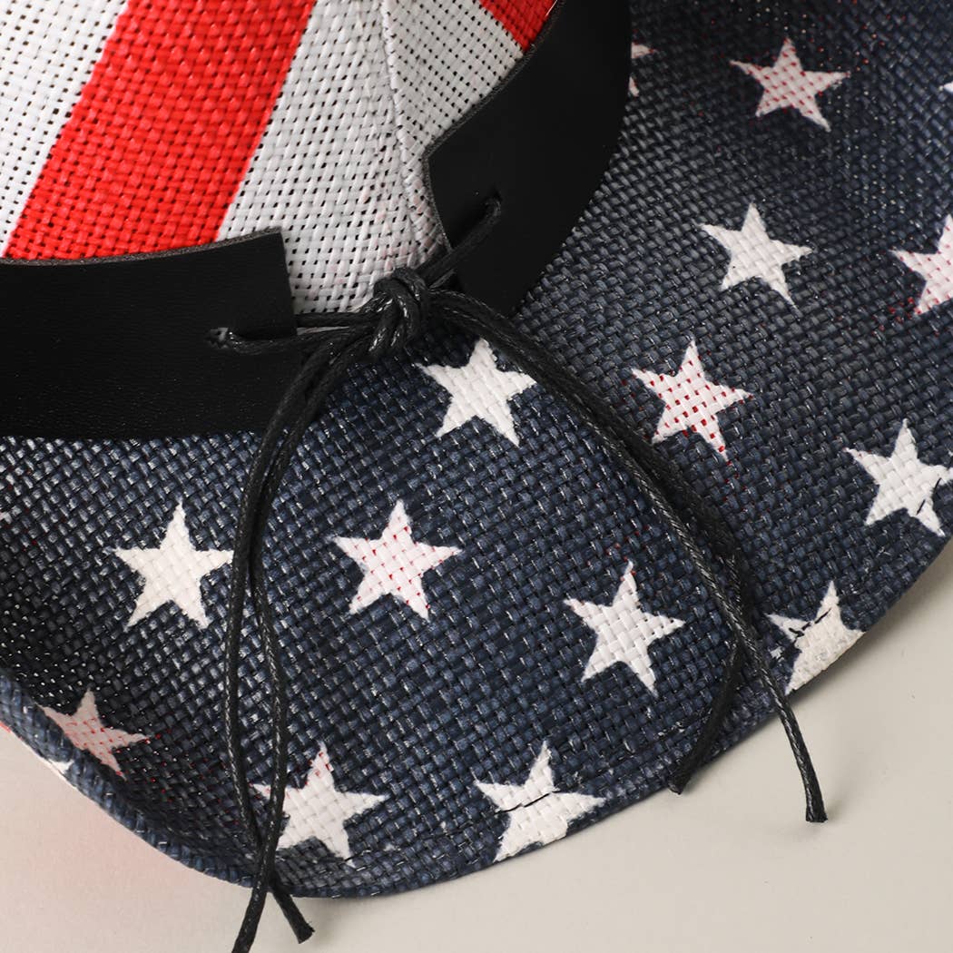 Classic USA Star Brim Straw Cowboy Hat