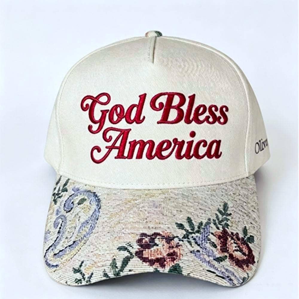 Floral Tapestry Baseball Cap Slogan Embroidery Cap