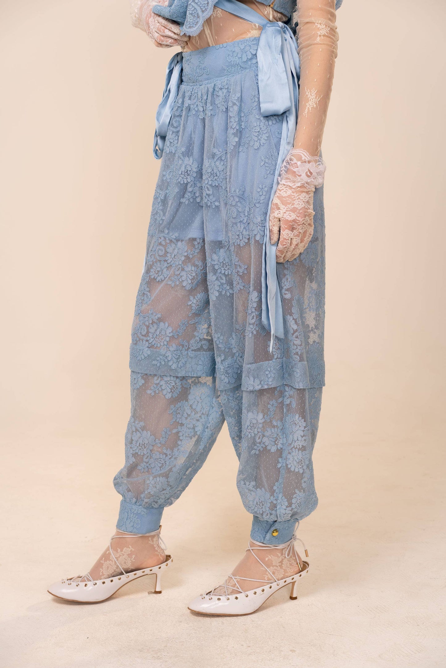 Boho Floral Lace Parachute Pants