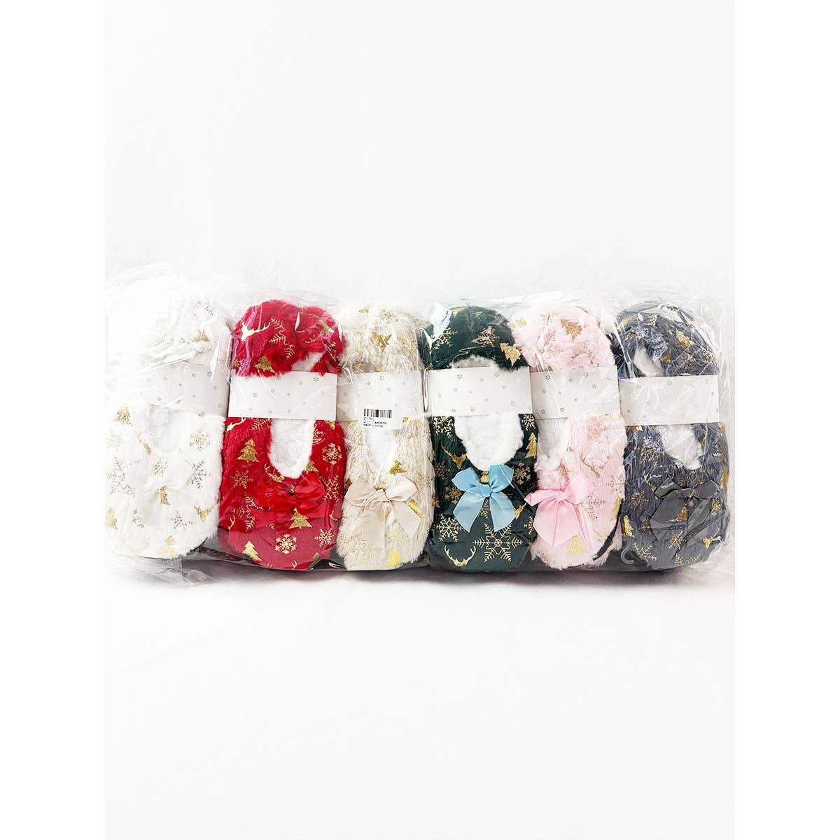 Elegant Christmas Design Fuzzy Socks Slippers