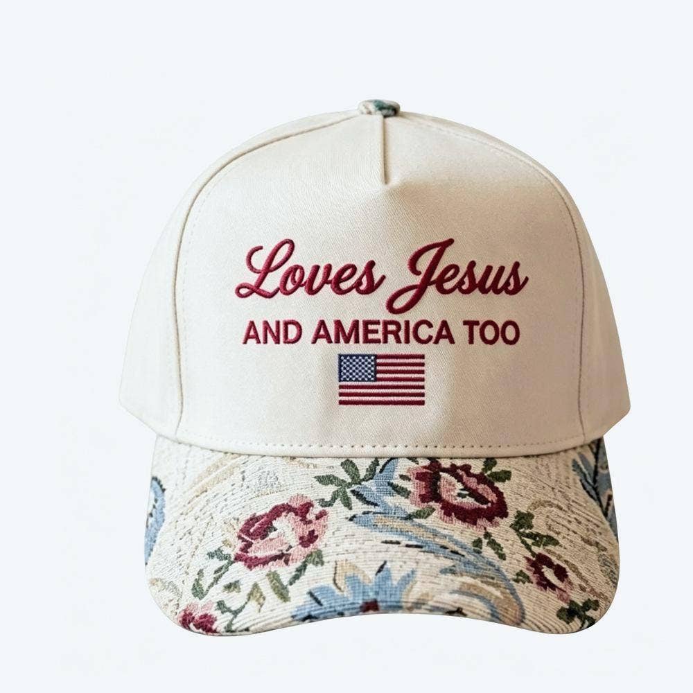 Floral Tapestry Baseball Cap Slogan Embroidery Cap