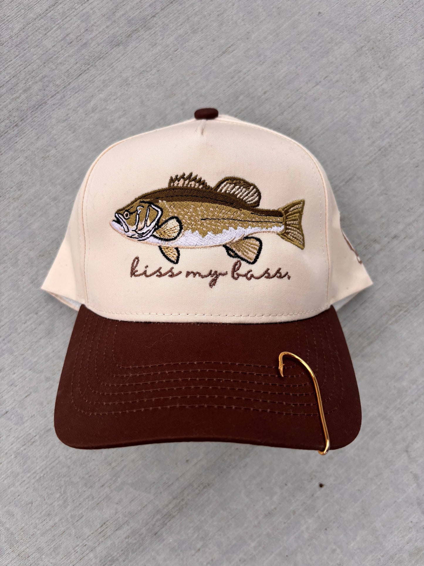 Kiss My Bass Embroidered Fishing Hat