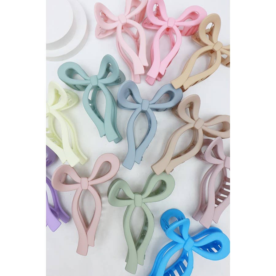 Matte Pastel Bow Hair Clip