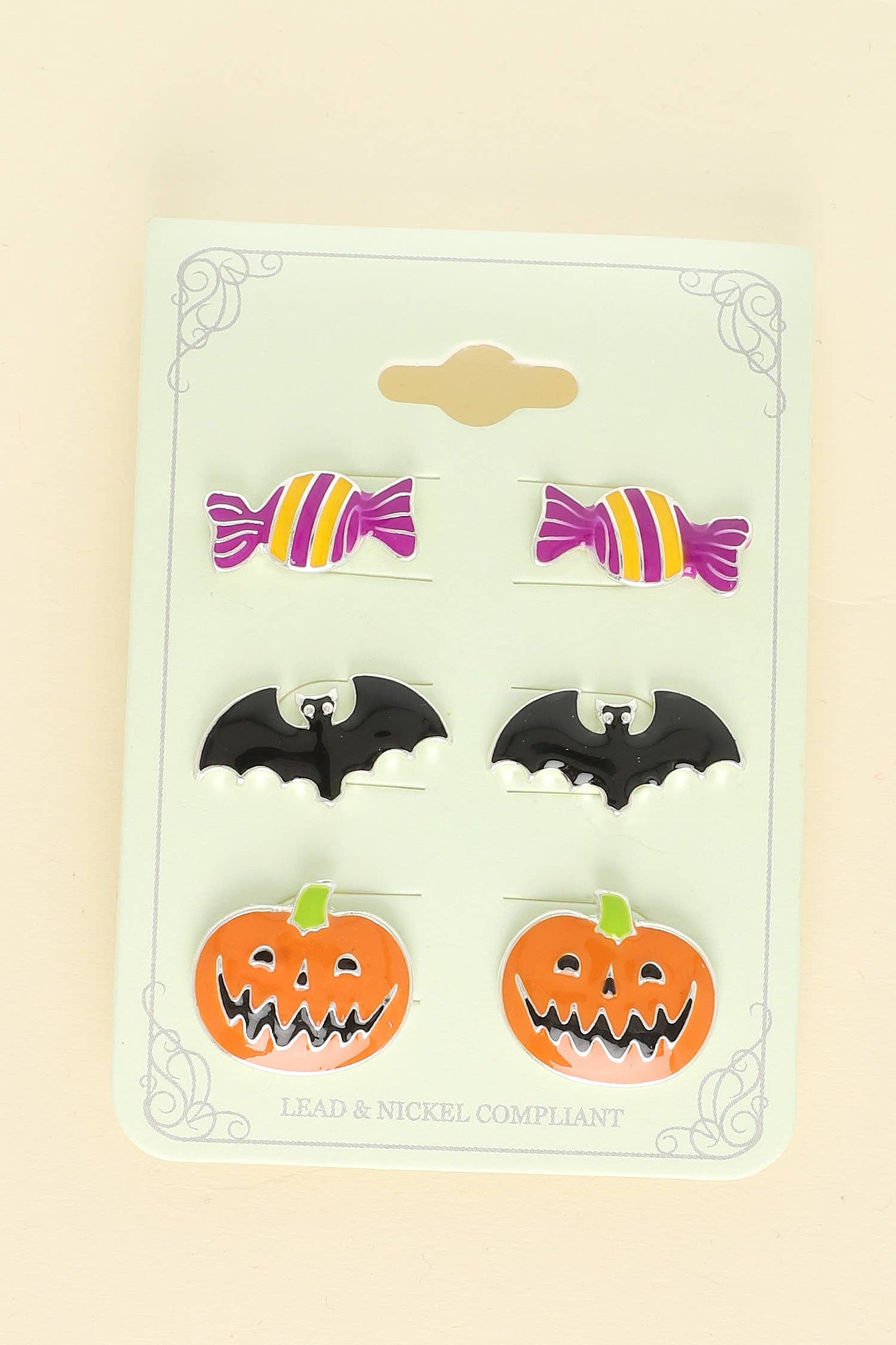 3-Pack Halloween Theme Epoxy Post Earrings