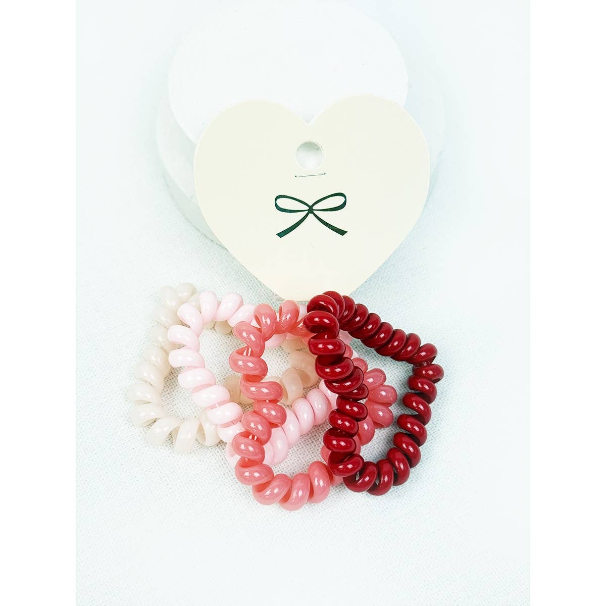 Heart Shape of Spiral Hair Tie Set
