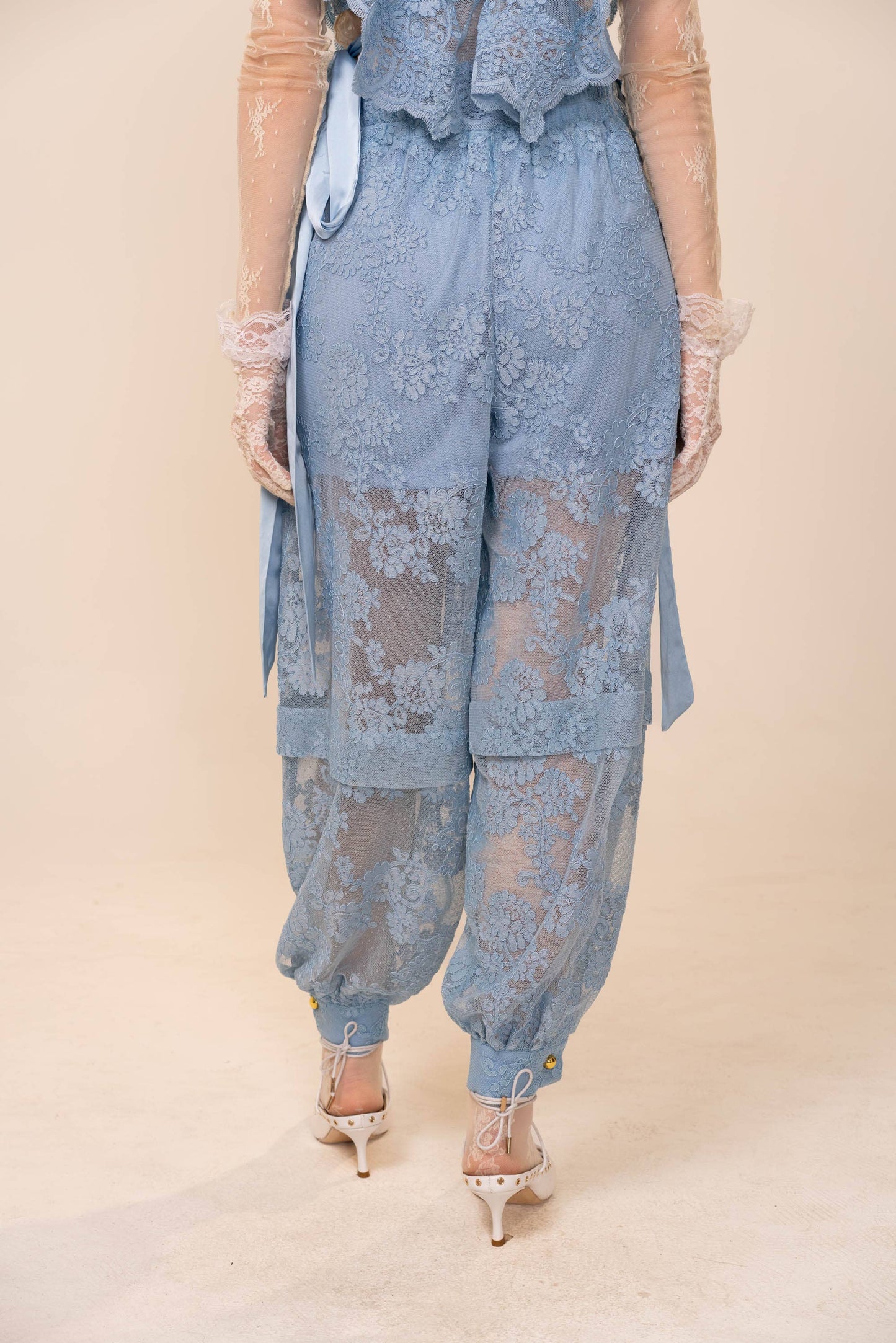 Boho Floral Lace Parachute Pants