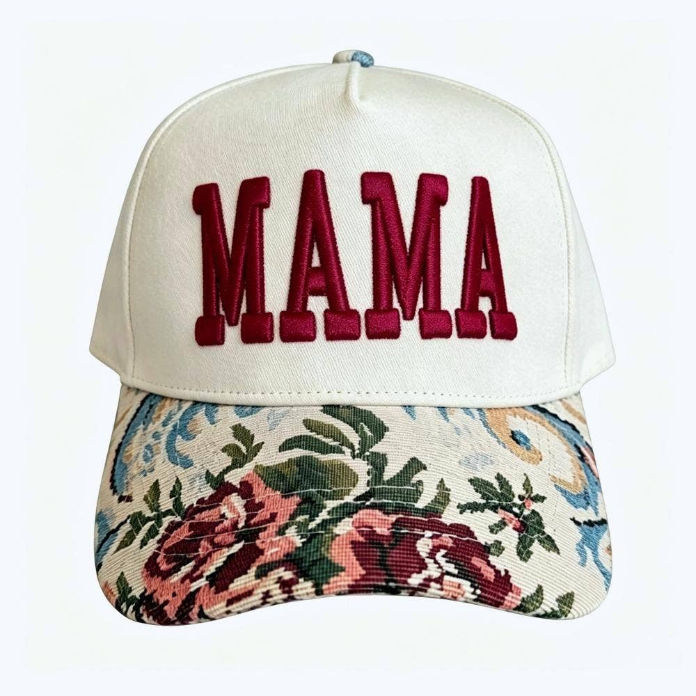 Floral Tapestry Baseball Cap Slogan Embroidery Cap