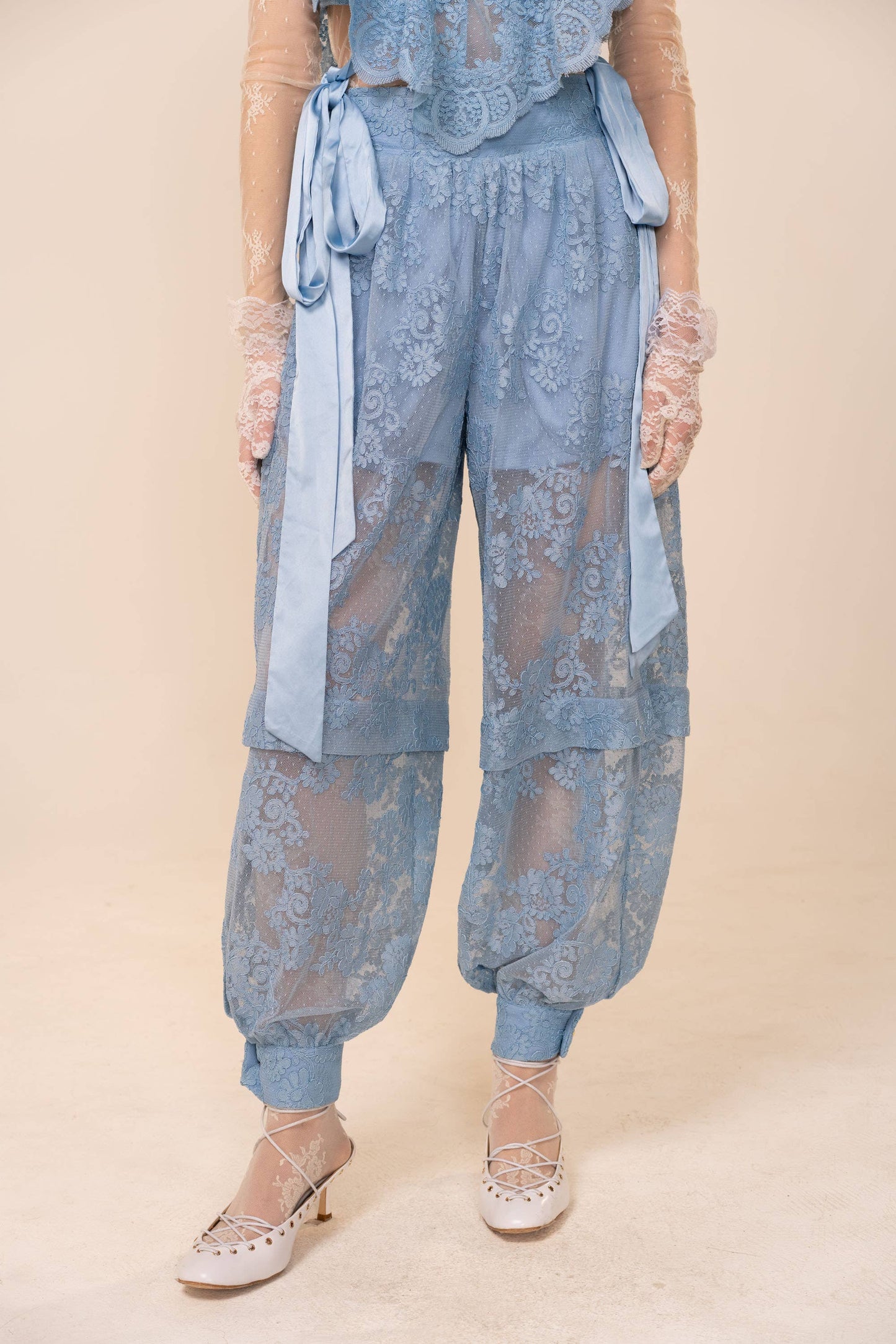 Boho Floral Lace Parachute Pants
