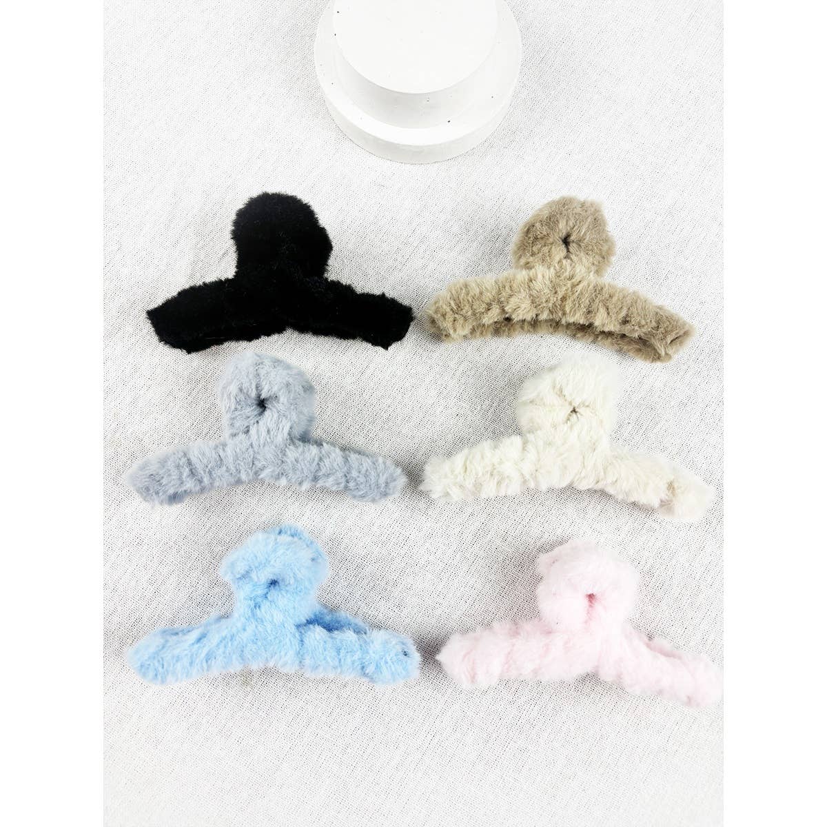 Faux Fur Plush Hair Barrette Jaw Clip