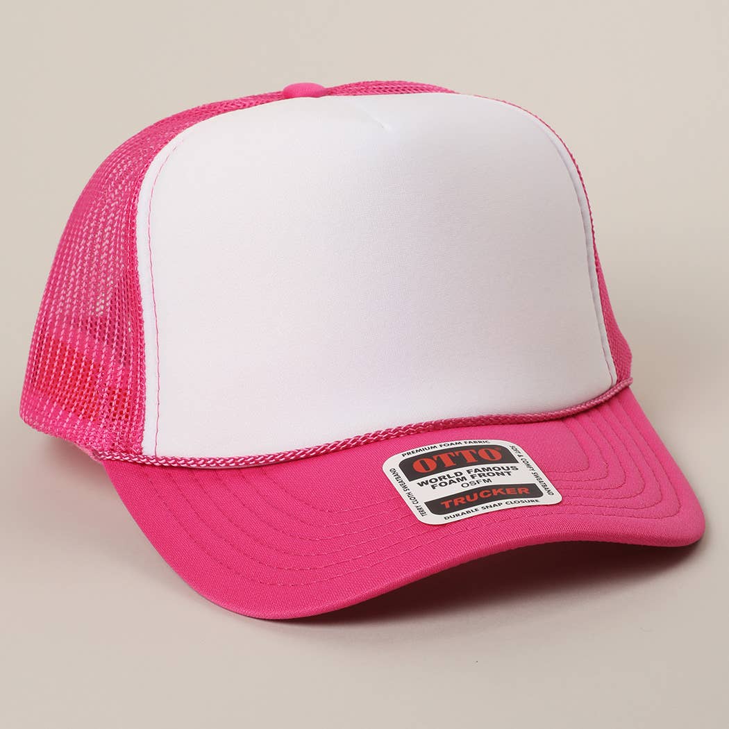 Two-Tone Mesh Back High Crown Foam Trucker Hat