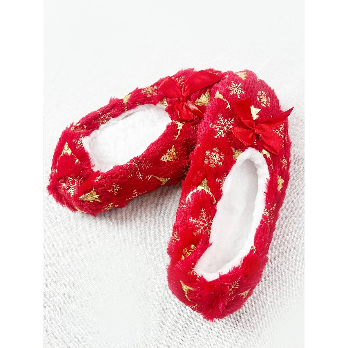 Elegant Christmas Design Fuzzy Socks Slippers