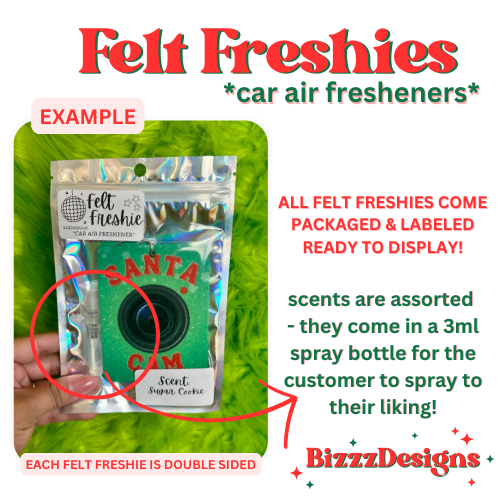 Christmas | Grinch | Felt Freshie | Christmas Felt Freshies - Set of 10