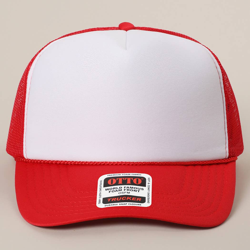 Two-Tone Mesh Back High Crown Foam Trucker Hat