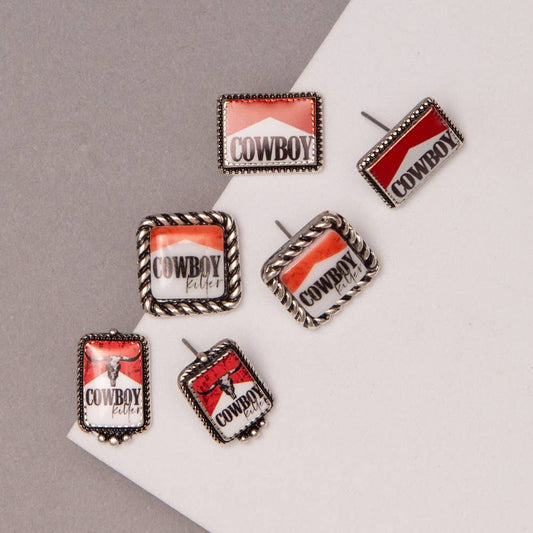 Western Cowboy Killer 3-Pair Earring Set
