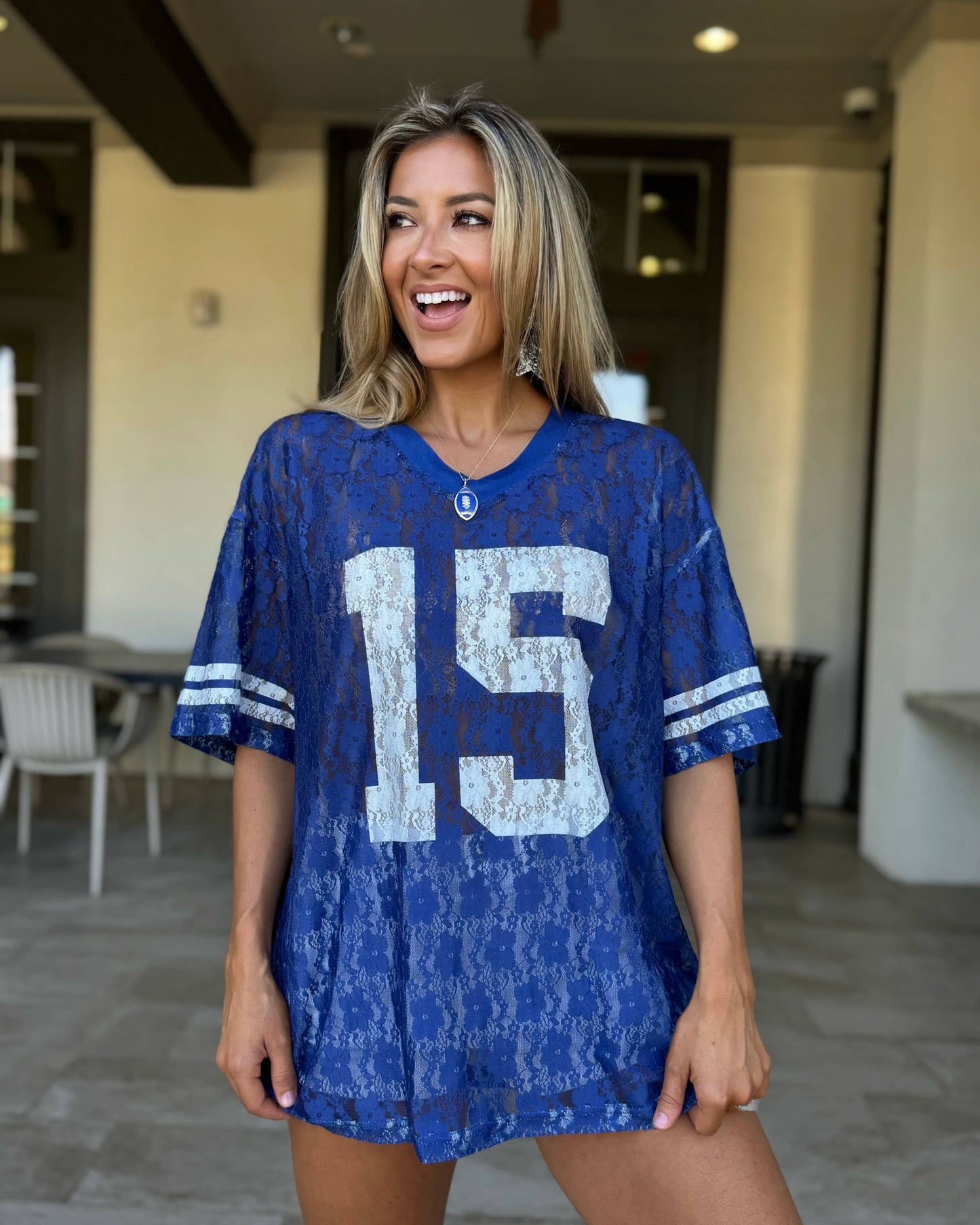 Blue Lace "It's Game Time" Jersey