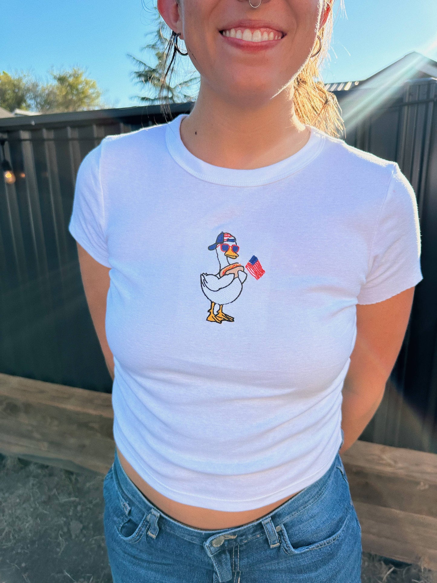USA Silly Goose Top: embroidery