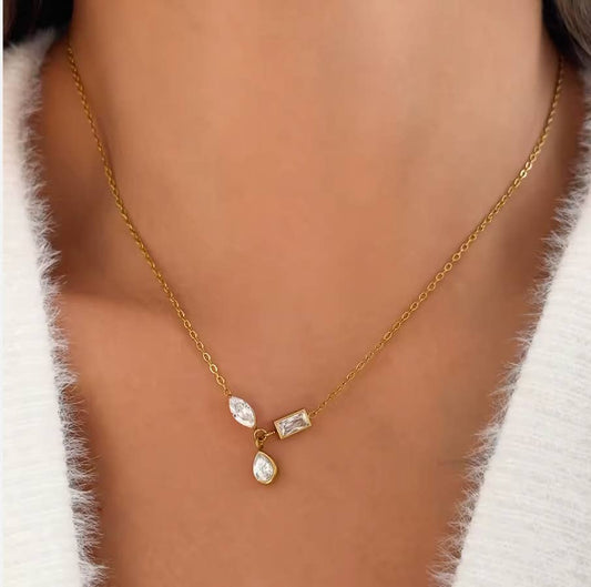 Trio Drop Necklace Water Resistant