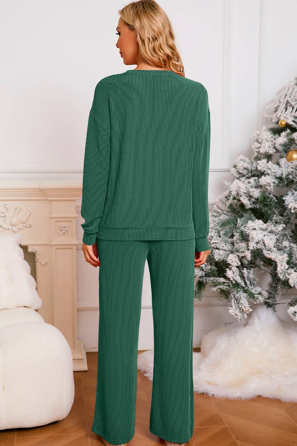 MERRY Christmas Graphic Corded Pants Set | S-XL