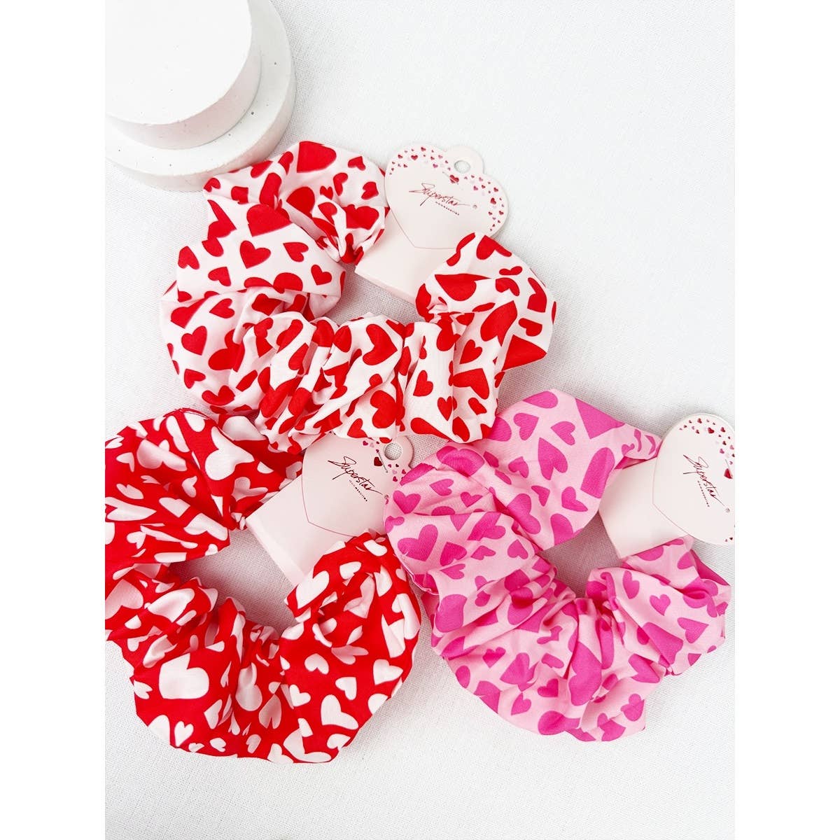 Mix Heart Pattern Jumbo Size Hair Scrunchies