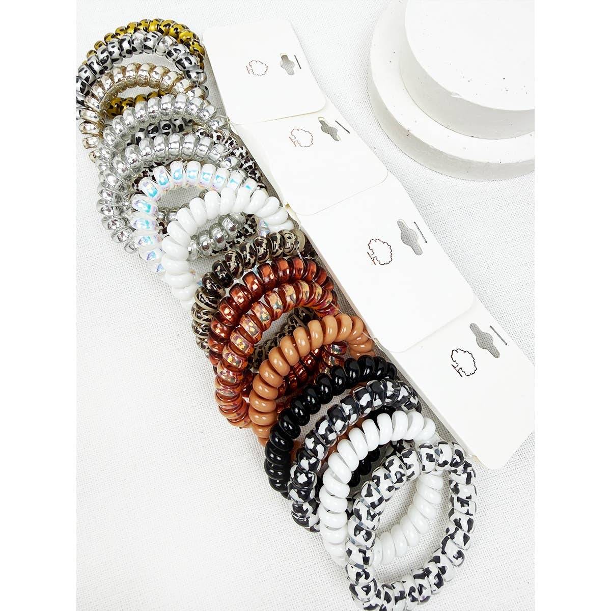Brown and Black Shades of Spiral Hair Ties