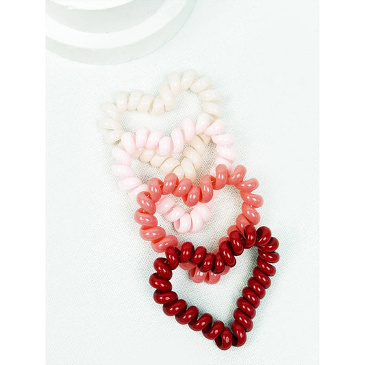 Heart Shape of Spiral Hair Tie Set
