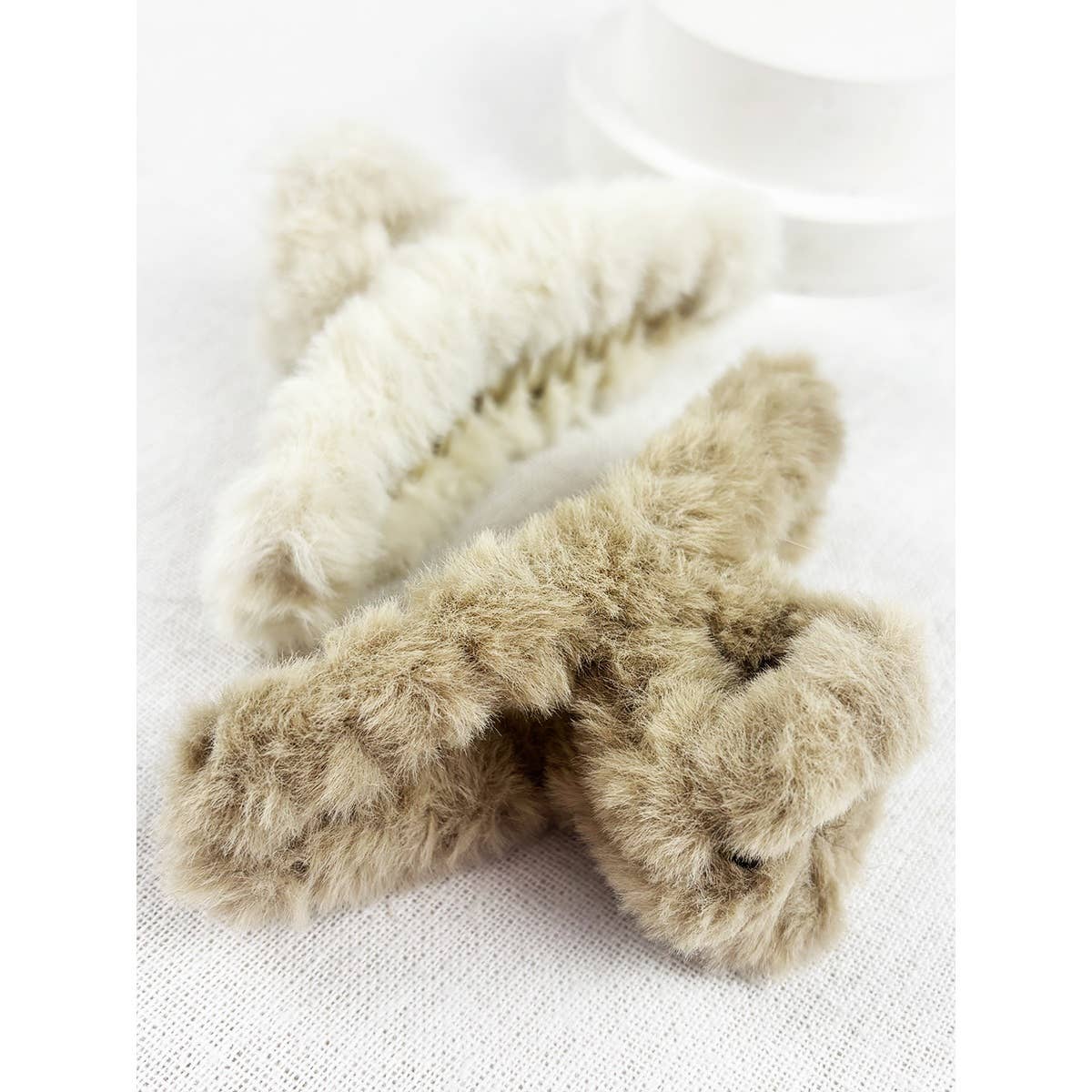 Faux Fur Plush Hair Barrette Jaw Clip