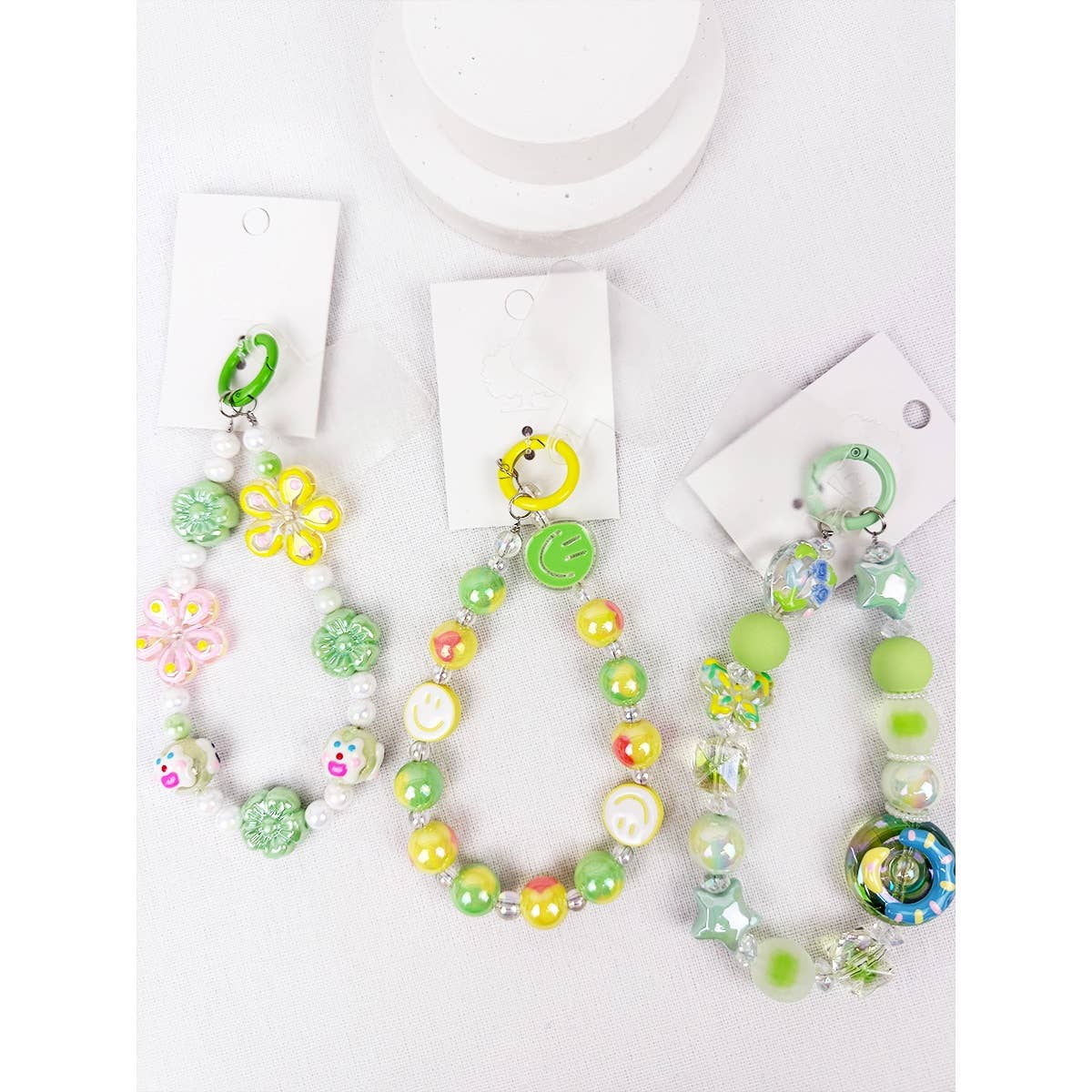 Green Palette Mixed Charm keychain and wrist strap