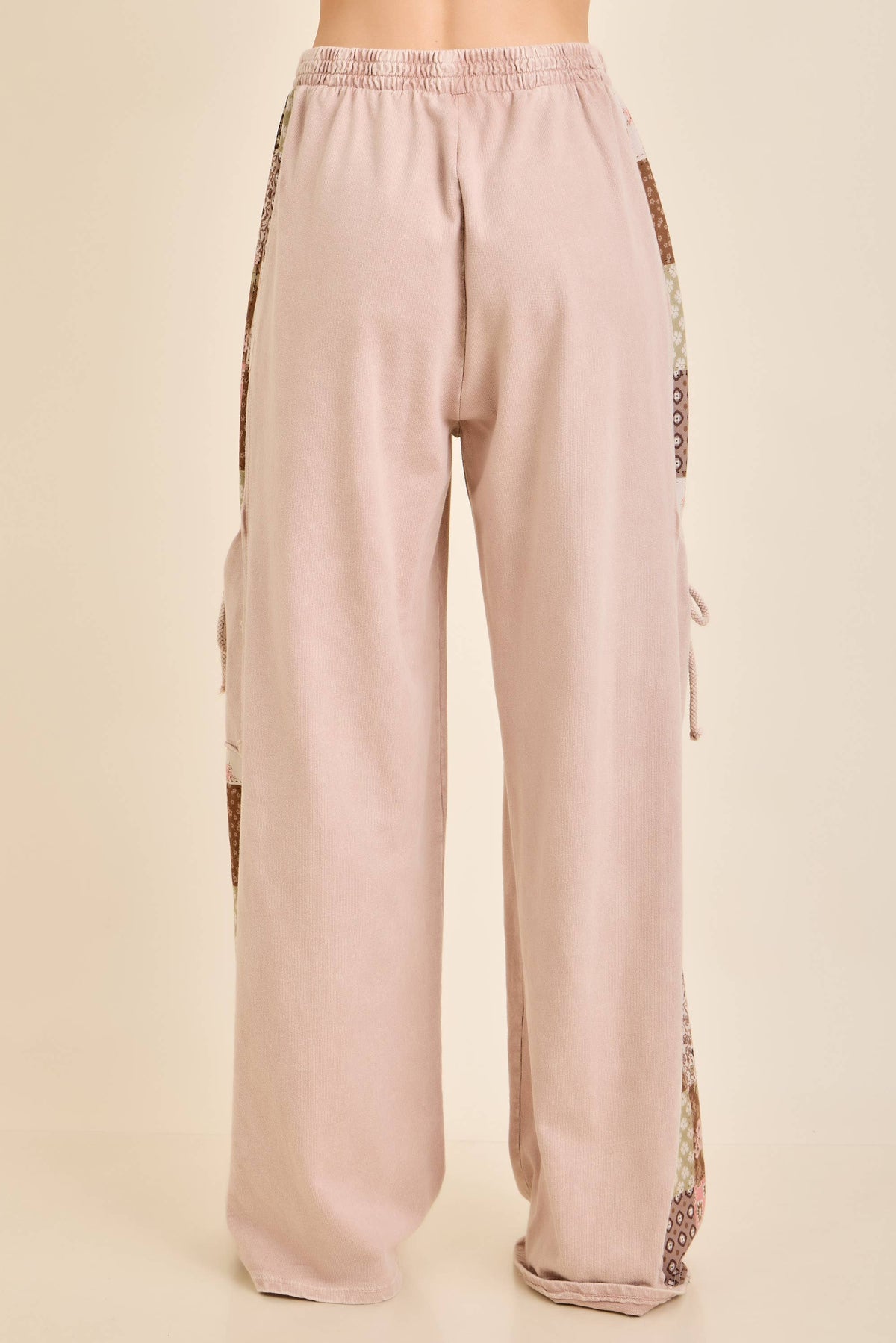 MineralWashed Fall Paisley Print Ribbon patch pants HP7023
