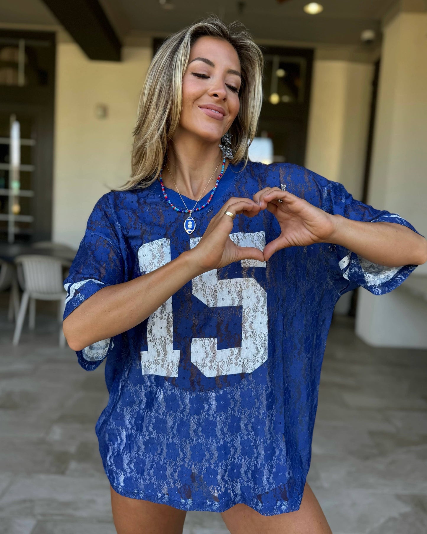 Blue Lace "It's Game Time" Jersey