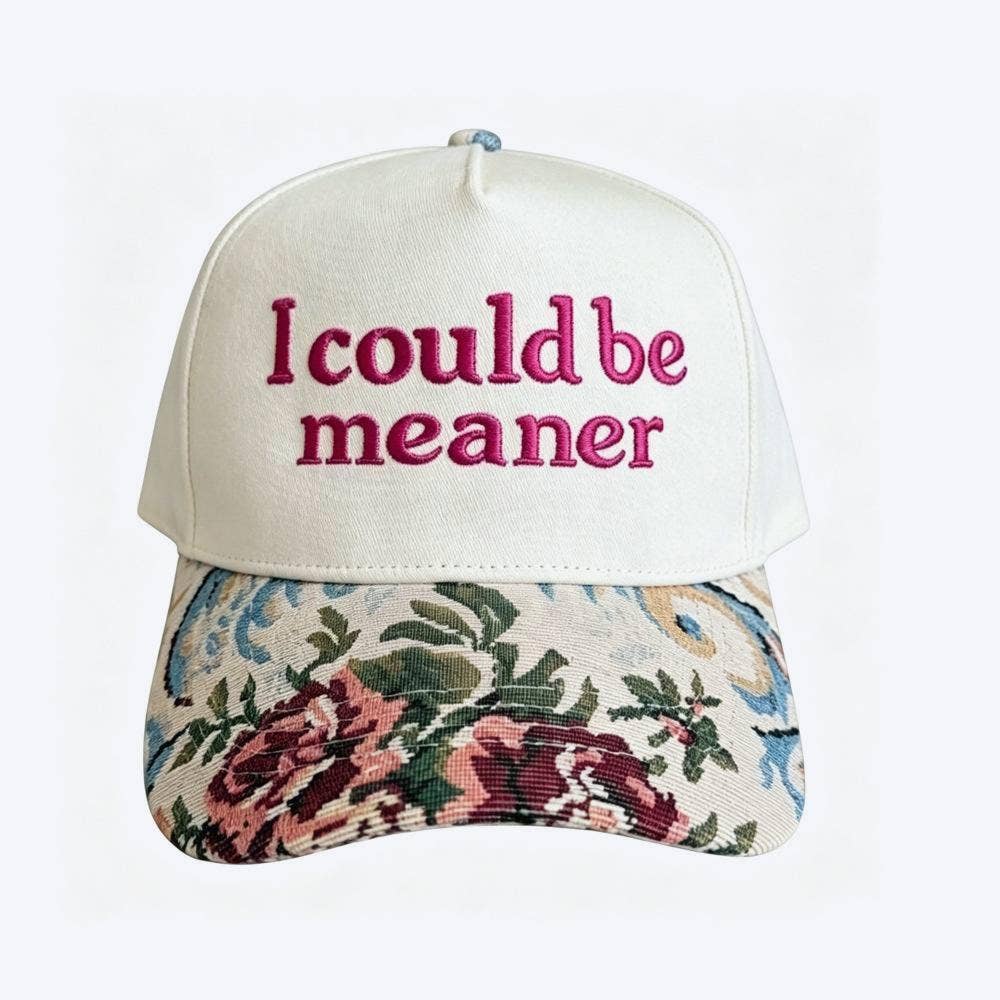 Floral Tapestry Baseball Cap Slogan Embroidery Cap