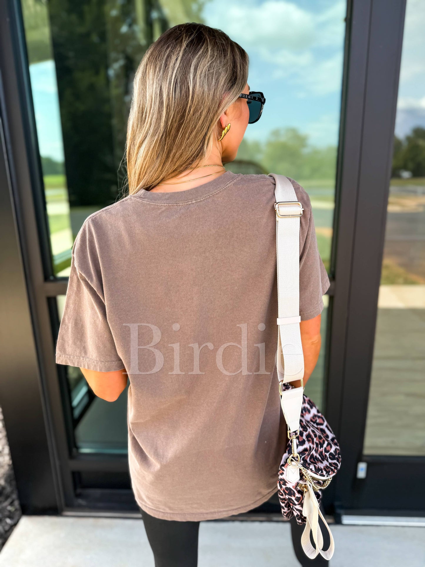 Faux Rhinestone Turkey Graphic Tee on Espresso