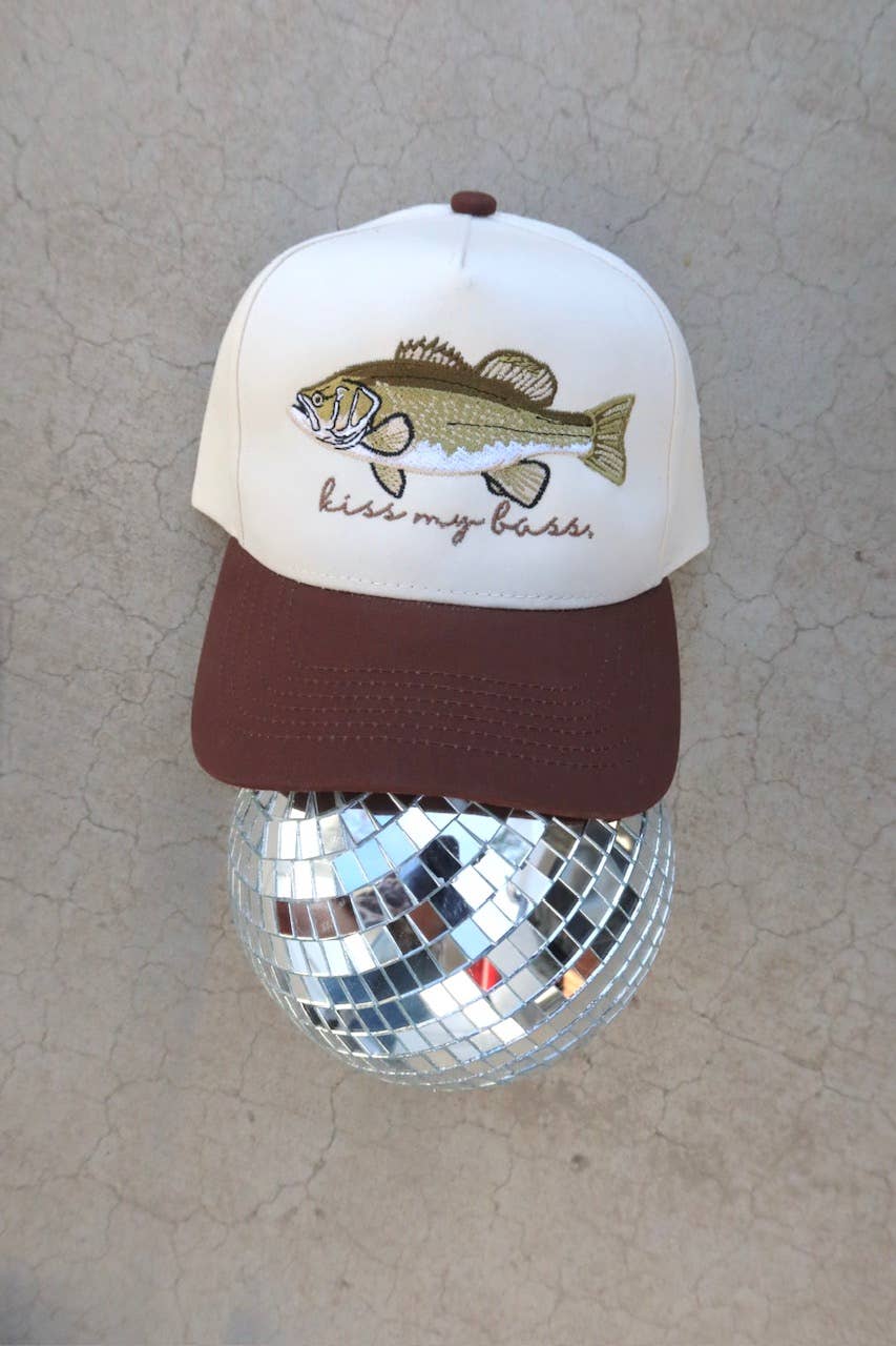 Kiss My Bass Embroidered Fishing Hat