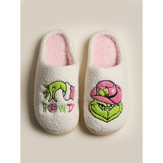 Howdy Green Monster Fleece Soft Slipper