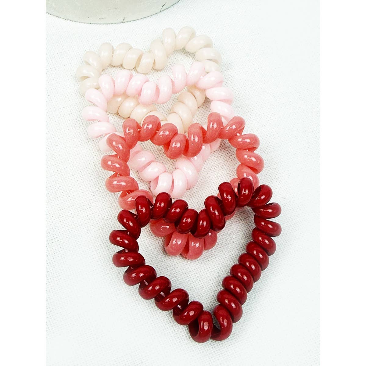 Heart Shape of Spiral Hair Tie Set