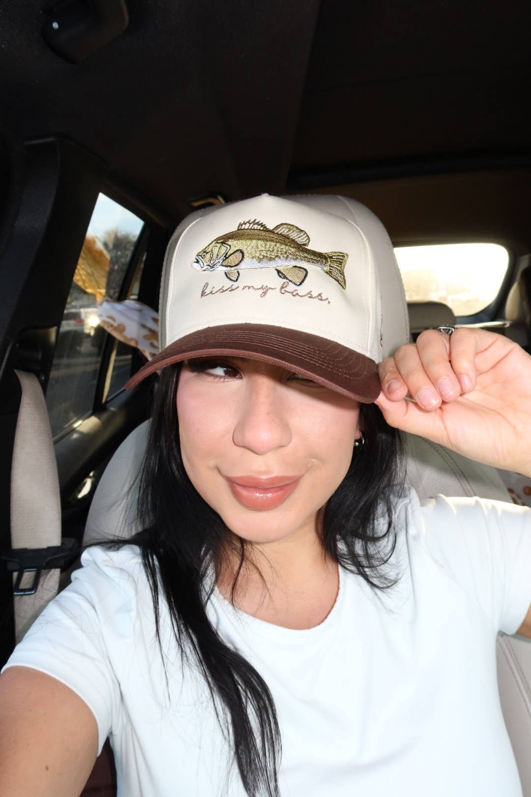 Kiss My Bass Embroidered Fishing Hat
