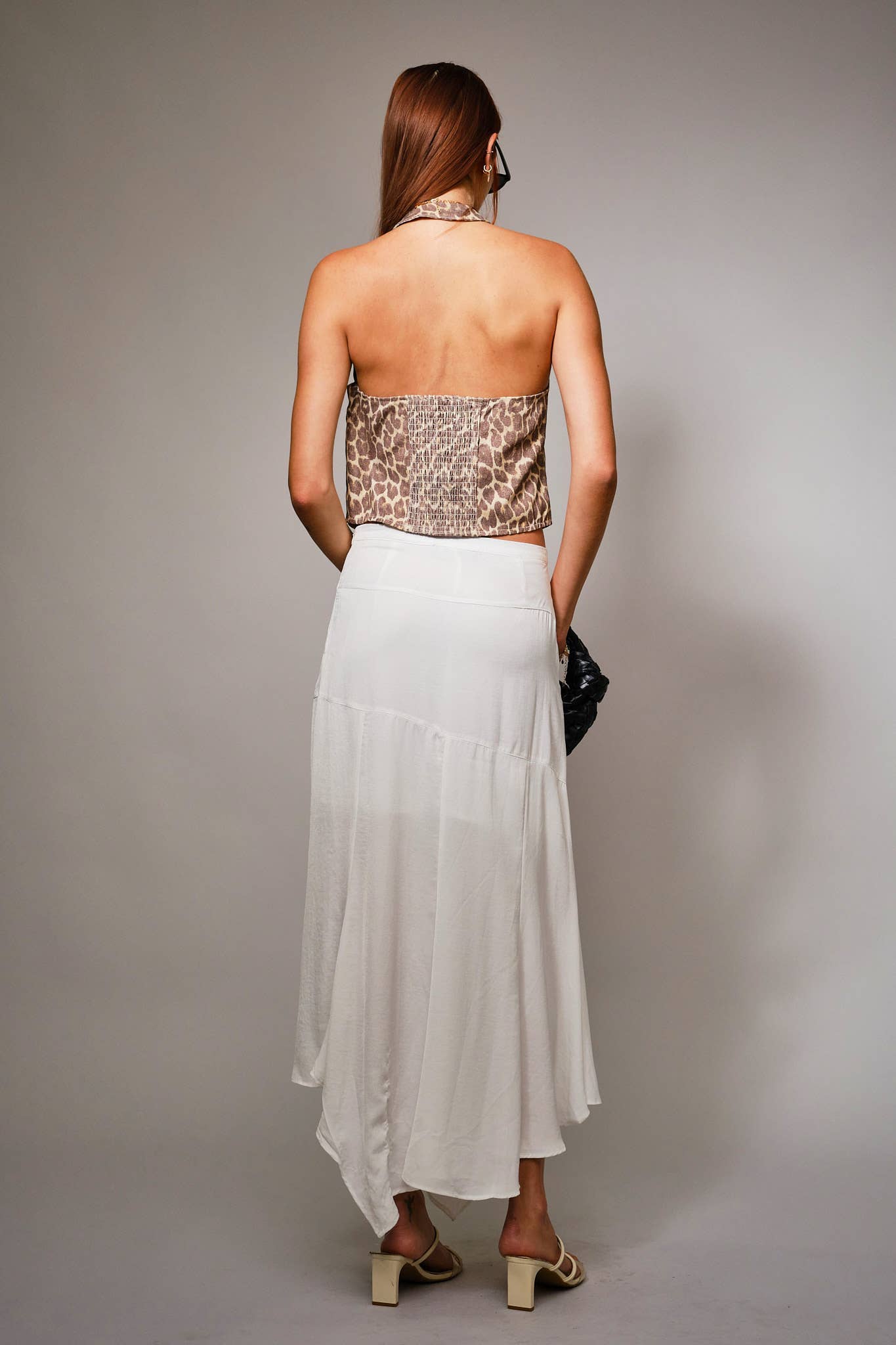 37014T - Leopard Soft Twill Pattern Halter Neck Vest