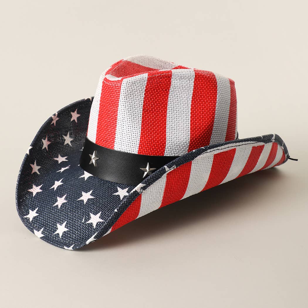 Classic USA Star Brim Straw Cowboy Hat