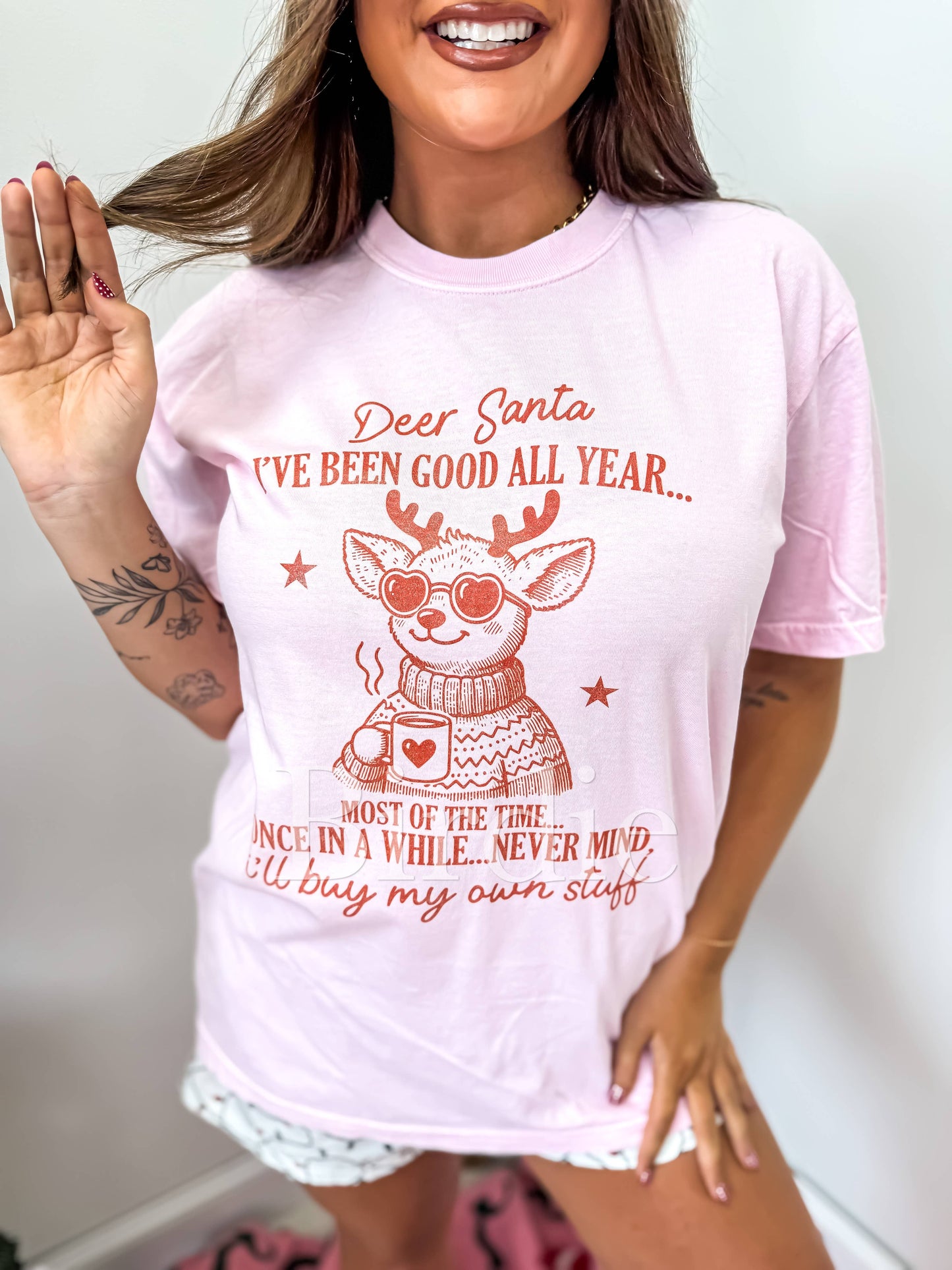 Dear Santa I've Been Good Graphic Tee on Blossom