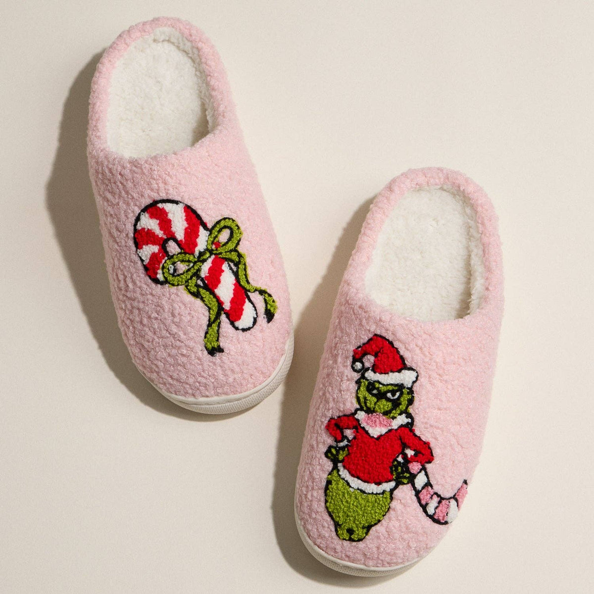 Sherpa Green Monster Christmas Slippers | Cozy Holiday House Shoes