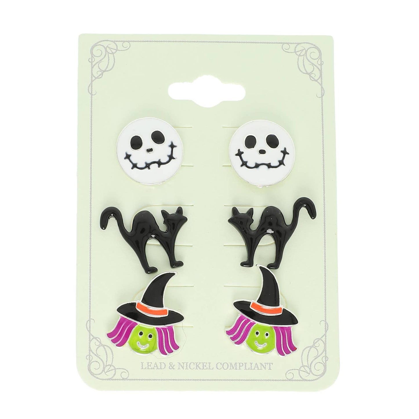 3-Pack Halloween Themed Epoxy Post Earrings