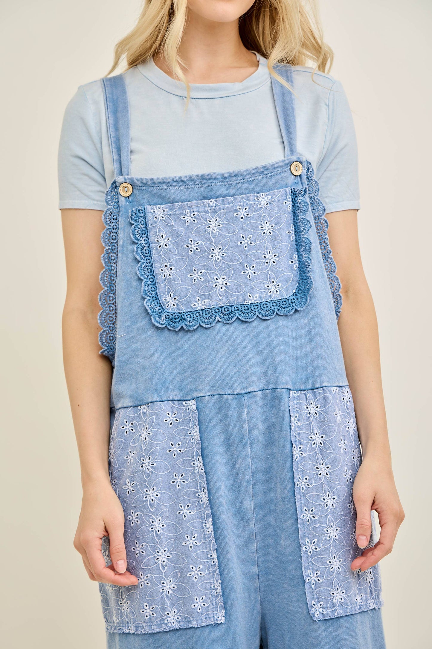 Mineral Washed Tea Party Ruffle Jumpsuits