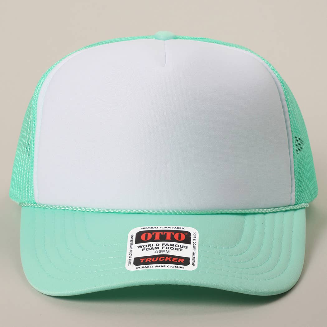 Two-Tone Mesh Back High Crown Foam Trucker Hat