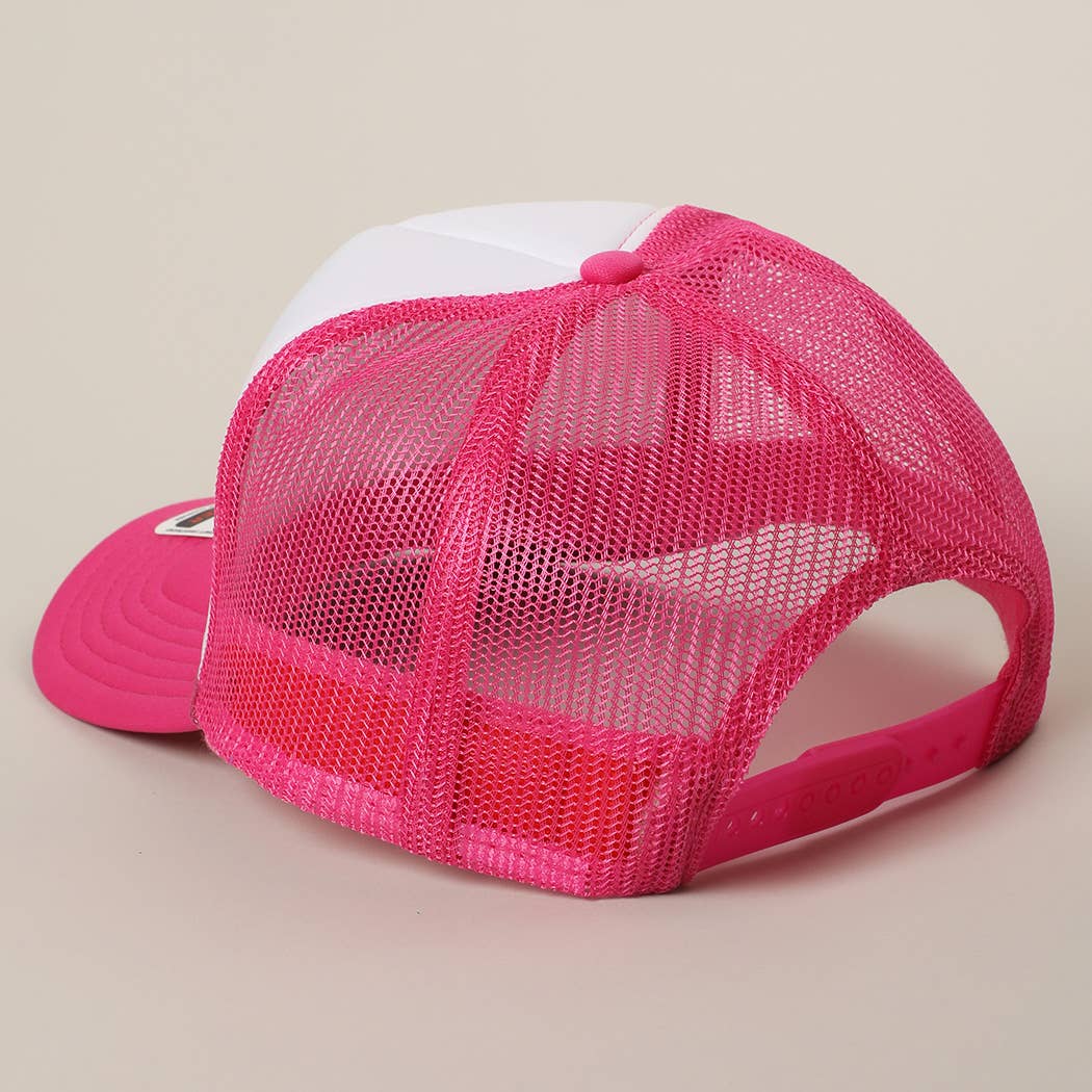Two-Tone Mesh Back High Crown Foam Trucker Hat
