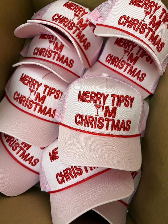Merry Tipsy I'm Christmas - Pink Trucker Hat
